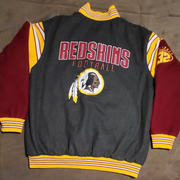 Washington Redskins Reversible Jacket Vintage Throwback Retro Helmet Embroidered - Picture 1 of 13